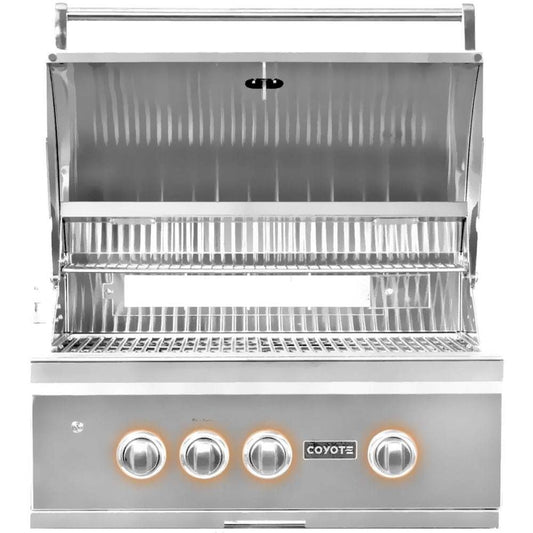 Coyote S-Series 30" Built-In Gas Grill, LED Lights, Ceramics C2SL30
