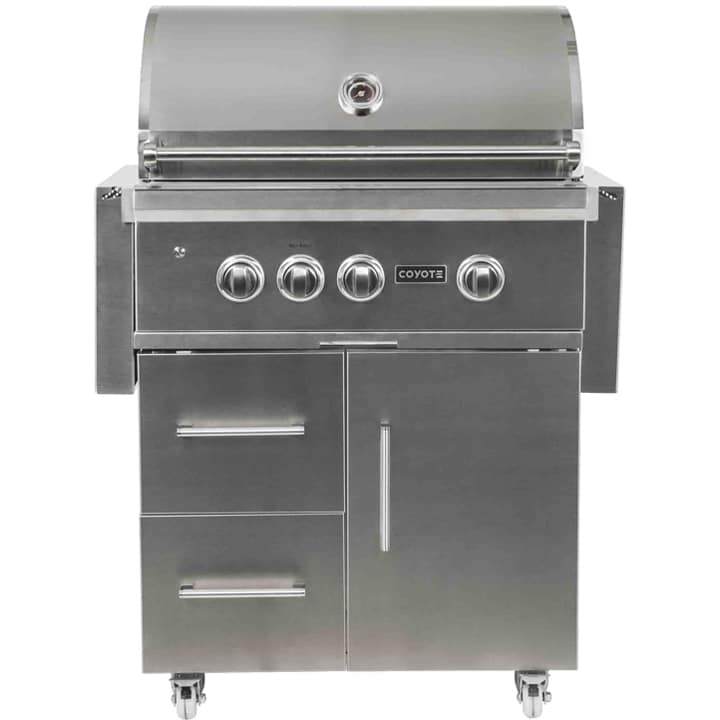 Coyote S-Series 30" Freestanding Cart Gas Grill, LED Lights, Ceramics C2SL30-FS
