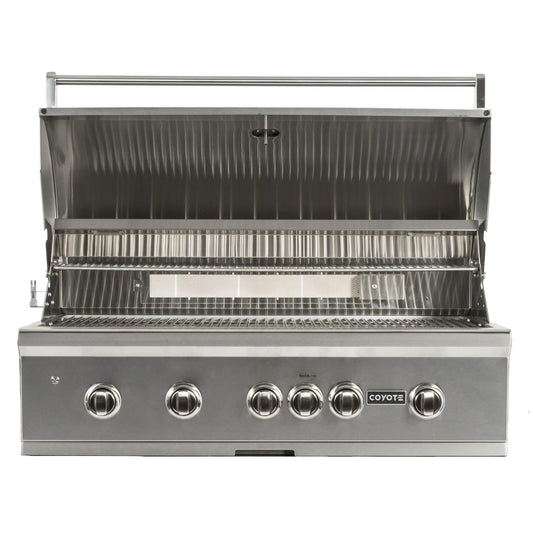 Coyote S-Series 42" Built-In Gas Grill, LED Lights, Ceramics C2SL42