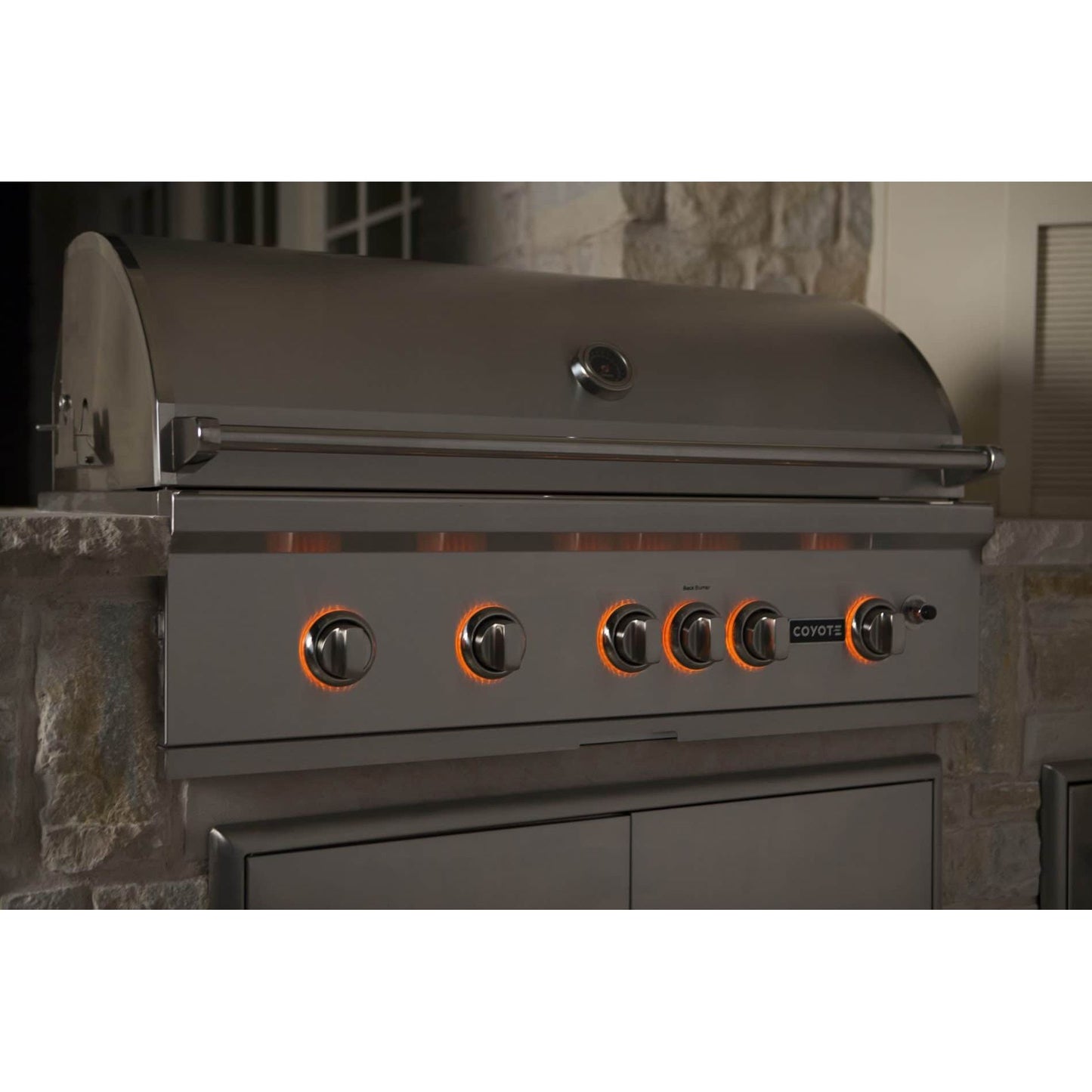 Coyote S-Series 42" Built-In Gas Grill, LED Lights, Ceramics C2SL42