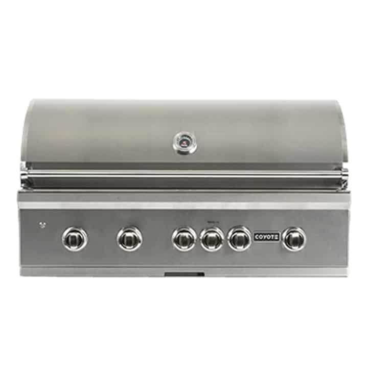 Coyote S-Series 42" Built-In Gas Grill, LED Lights, Ceramics C2SL42