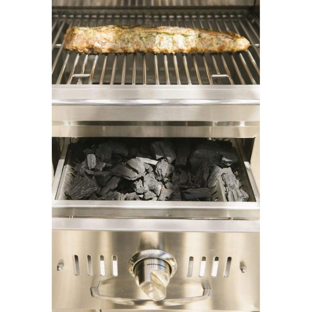 Coyote 50 Inch Built-in Hybrid Grill / Gas and Charcoal, 2 Infinity Burners, Cart Option / C1HY50