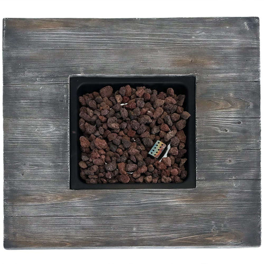 30" Square Smokeless Fire Pit Table with Lava Rocks