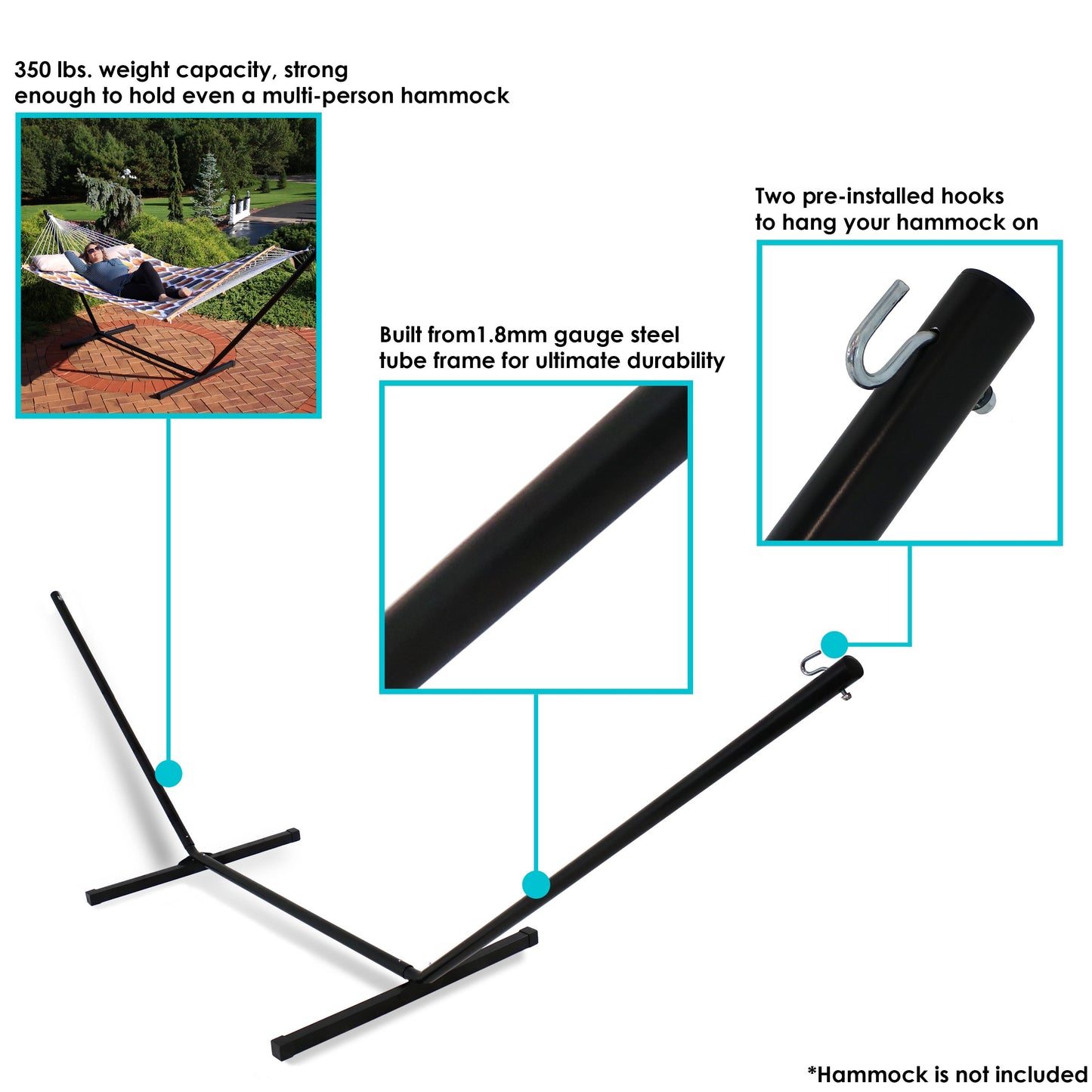Heavy-Duty Steel Hammock Stand | 12ft, 15ft, or Multi Use Stand Available