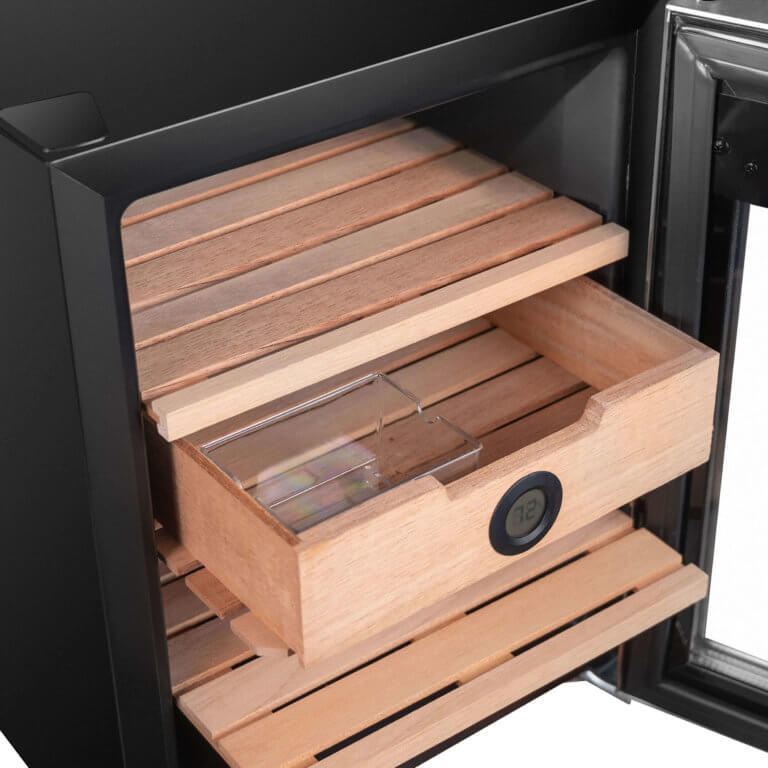 Whynter 1.2 cu. ft. Electric Cigar Humidor with Spanish Cedar Shelves | Digital Control and Display | Stainless Steel