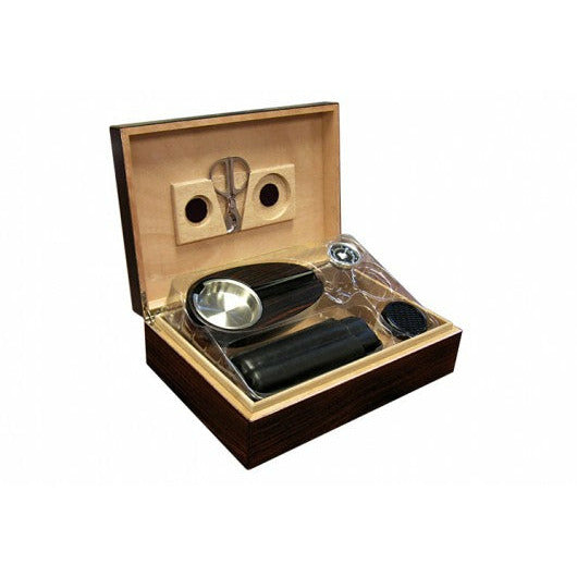 Davenport Desktop Cigar Humidor | Gift Set and Accessories | Holds 50 Cigars