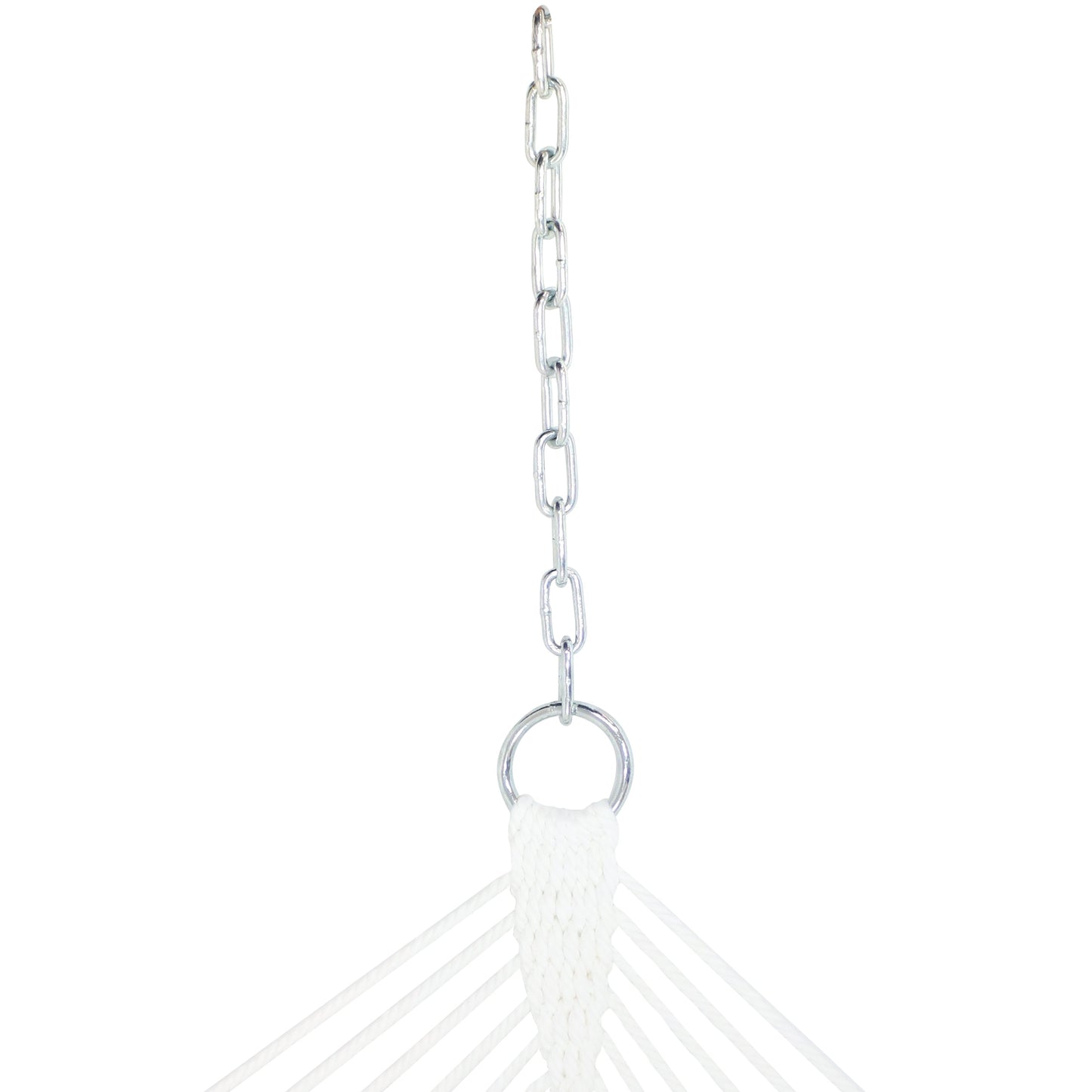 Woven Double Hammock with Spreader Bars | Crocheted Fringe Edges
