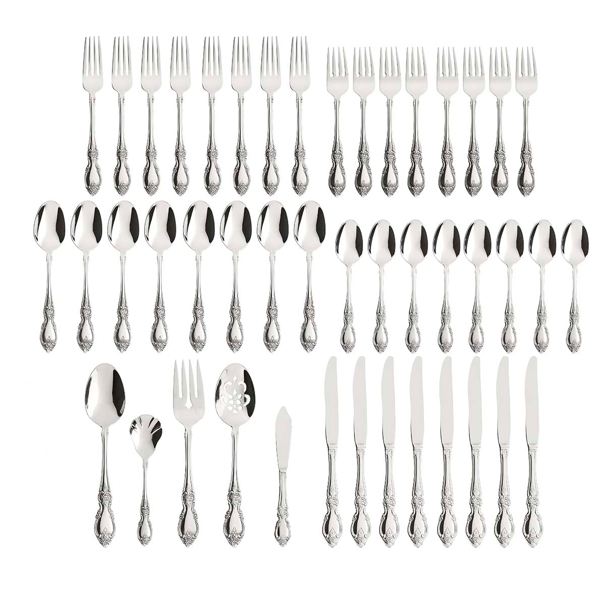 Oneida Louisiana 45 Piece Fine Flatware Set