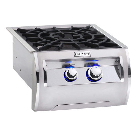 Fire Magic Natural Gas Echelon Diamond Built-In Power Burner w/ Porcelain Cast Iron Grid (19-5B2N-0)