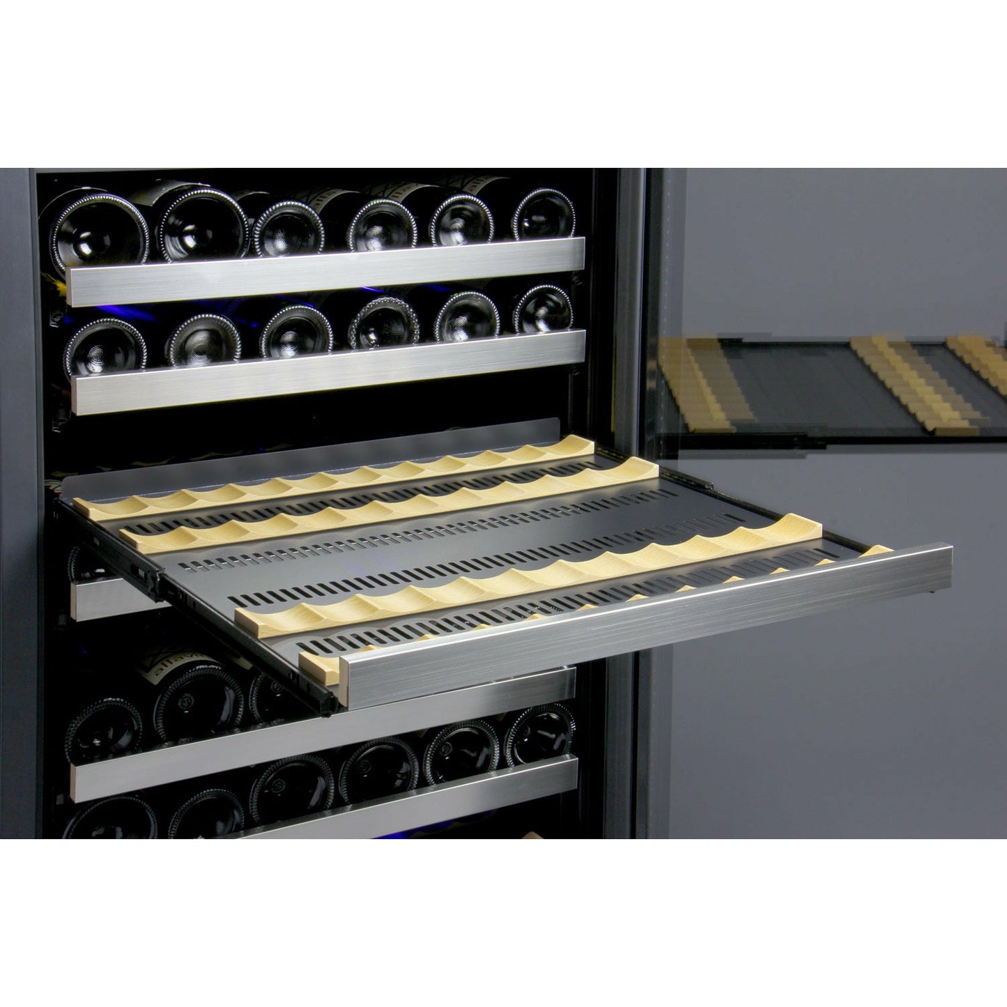 Allavino 47” Wide | 256 Bottle Dual Zone Side-by-Side Wine Cooler | Tru-Vino Technology and FlexCount II Shelving