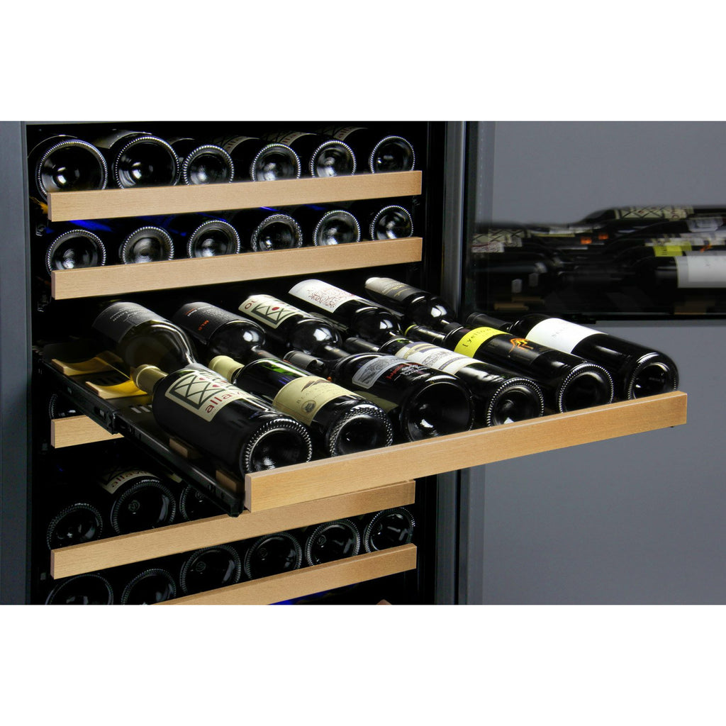 Allavino 47” Wide | 344 Bottle Four Zone Side-by-Side Wine Cooler | Tru-Vino Technology and FlexCount II Shelving