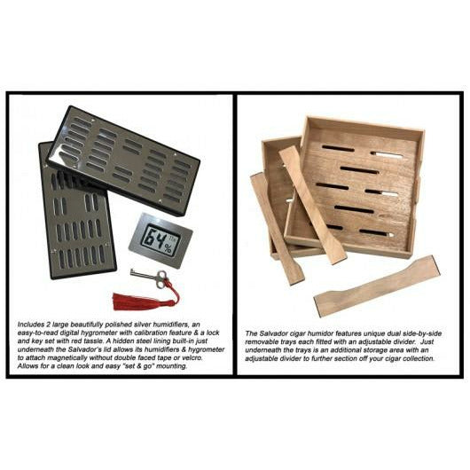 Salvador Desktop Cigar Humidor w/ Dual Trays | Holds 250 Cigars