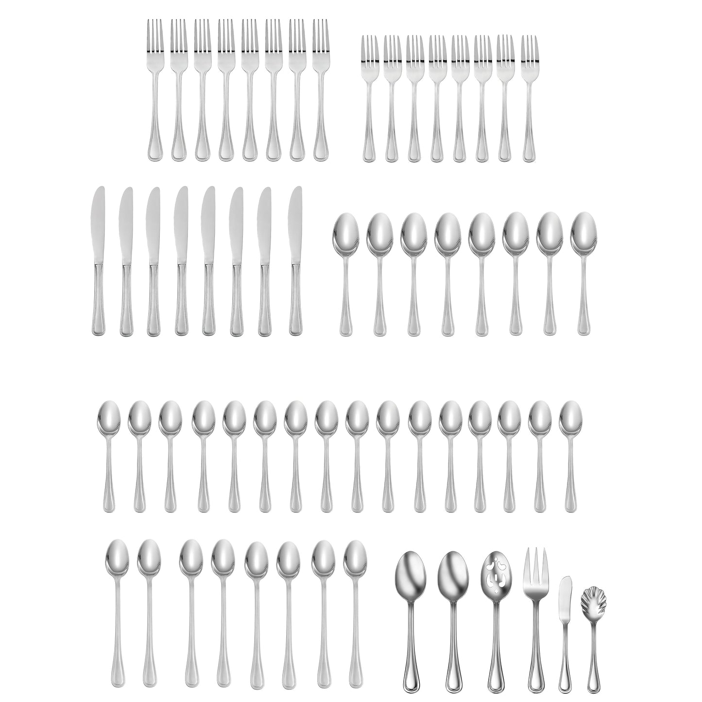Oneida Tress 62 Piece Everyday Flatware Set
