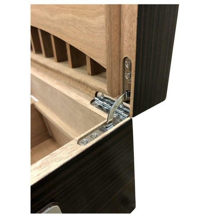 Rockefeller Desktop Cigar Humidor | Lid Cigar Display | Lift Out Trays | Holds 130 Cigars