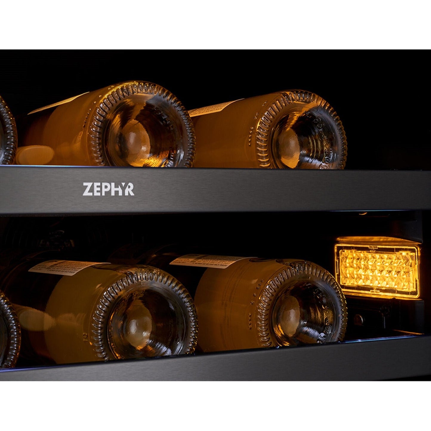Zephyr Presrv 24" Dual Zone Wine Cooler | Holds 45 Bottles | Black Stainless Steel | PRW24C02BBSG