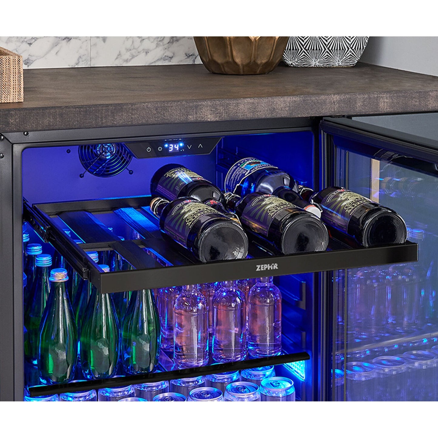 Zephyr Presrv™ 24" Wide, Single Zone Beverage Center, Holds 112 Cans- Panel Ready