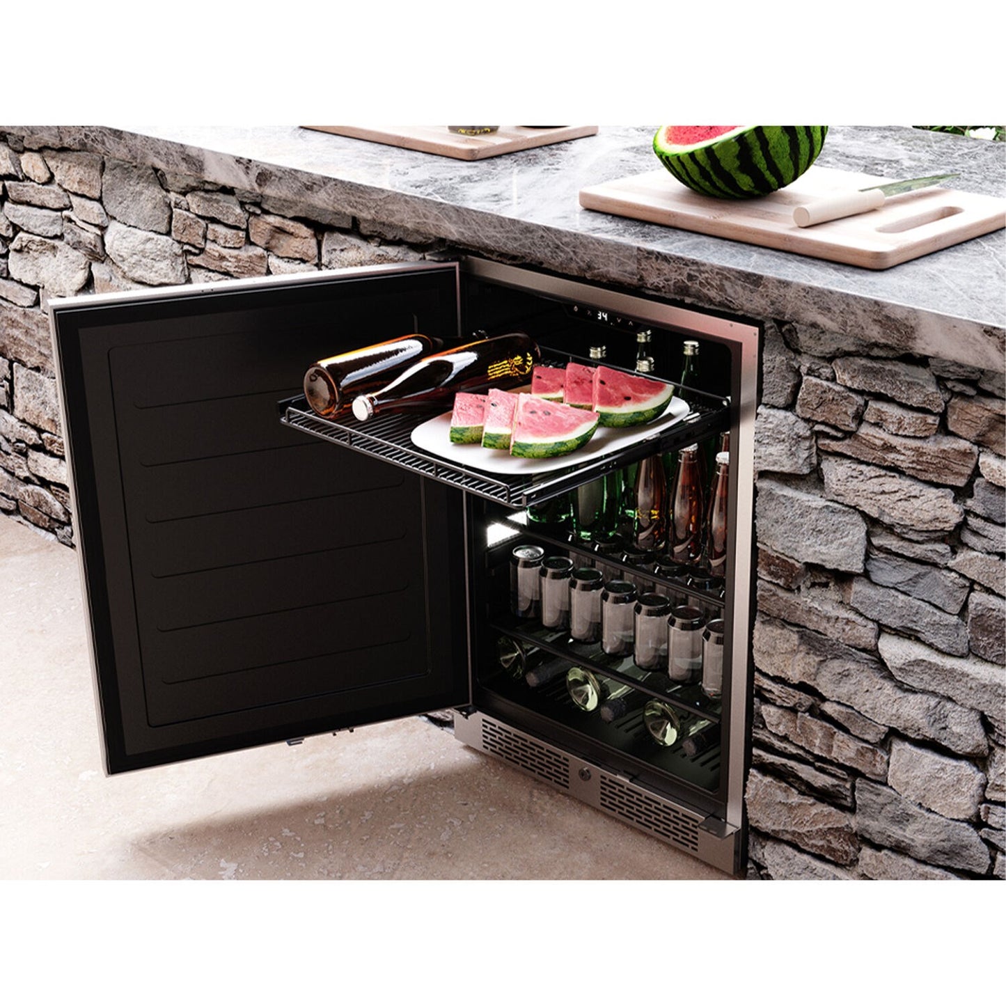 Zephyr Presrv 24" Single Zone Outdoor Beverage Cooler | Holds 136 Cans | PRB24C01AS-OD