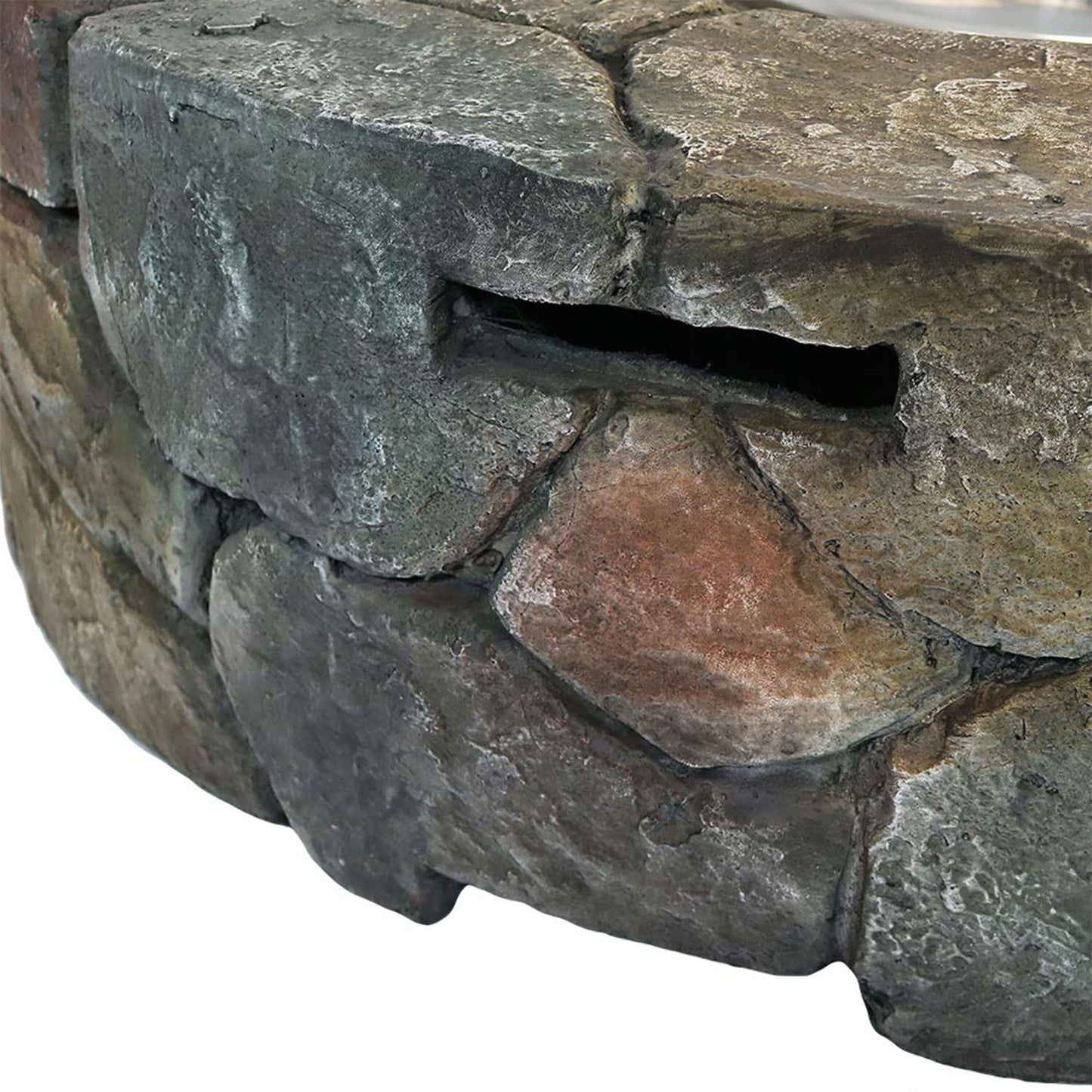 30" Round Cast Stone Smokeless Fire Pit with Lava Rocks