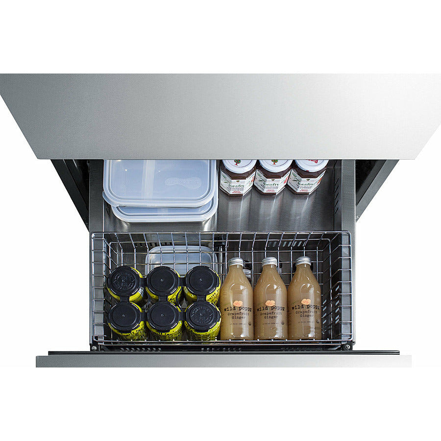Summit 24" Wide 2-Drawer Refrigerator, ADA Compliant (Custom Panel Ready)