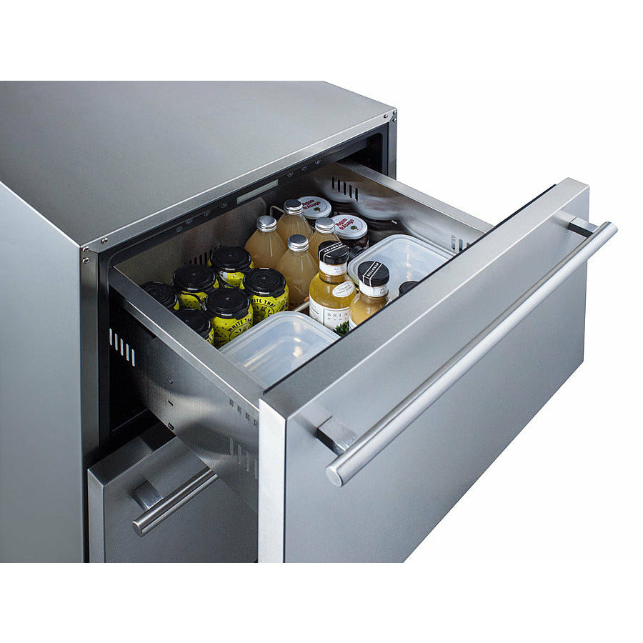 Summit 24" Wide 2-Drawer Refrigerator, ADA Compliant (Custom Panel Ready)