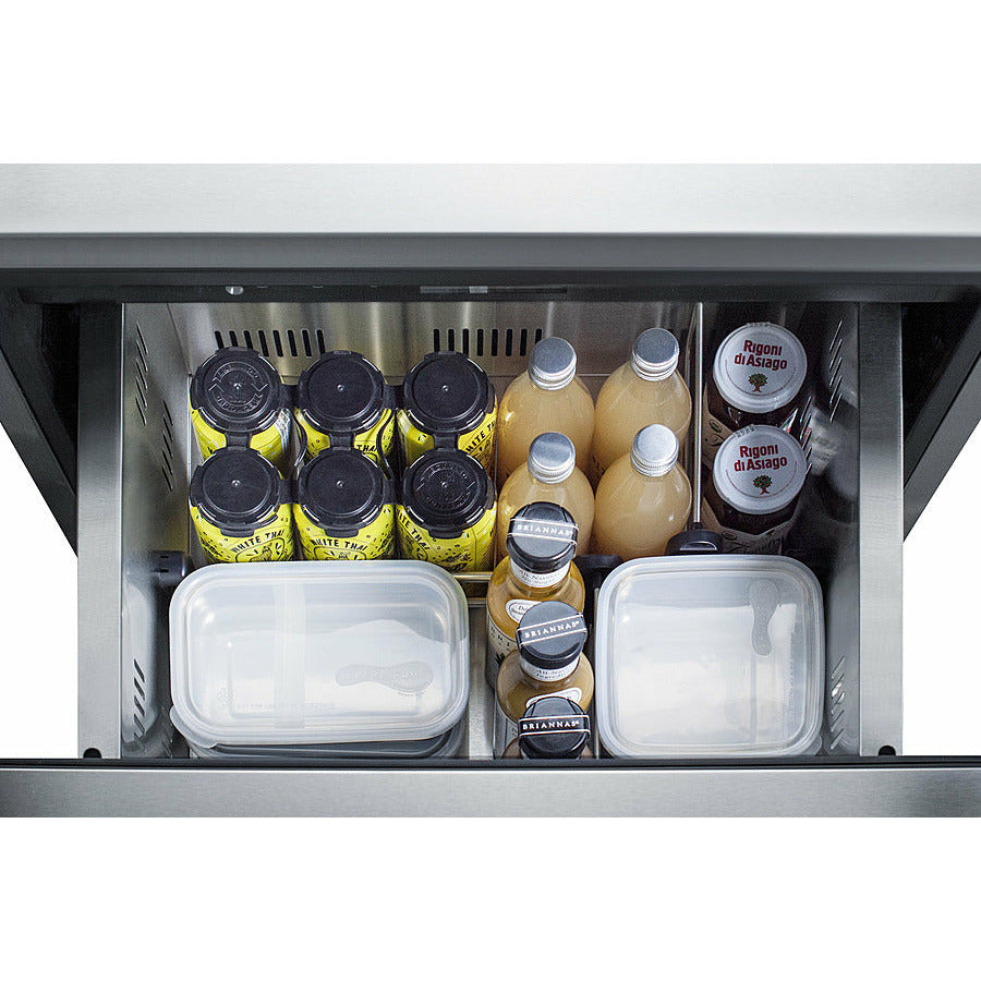 Summit 24" Wide 2-Drawer Refrigerator, ADA Compliant (Custom Panel Ready)