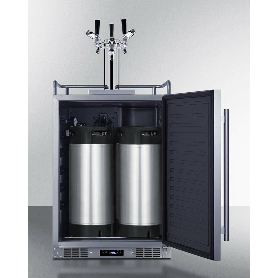 Summit 24" Wide, Triple Tap Outdoor Beer Kegerator- Commercial Approved
