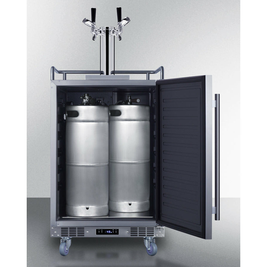 Summit 24" Wide, Double Tap Outdoor Beer Kegerator- Commercial Approved