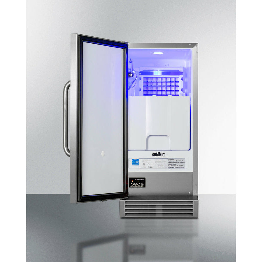 Summit 15" Wide | Indoor/Outdoor Ice Maker | Commercial Approved | Makes 50 lbs of Ice