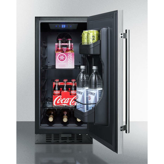 Summit 15" Wide, Commercial Approved, Outdoor Refrigerator (Black Exterior Cabinet)