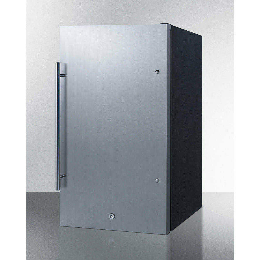 Summit 19" Wide, Commercial Approved, Shallow Depth, Outdoor Refrigerator (Cabinet- Black)