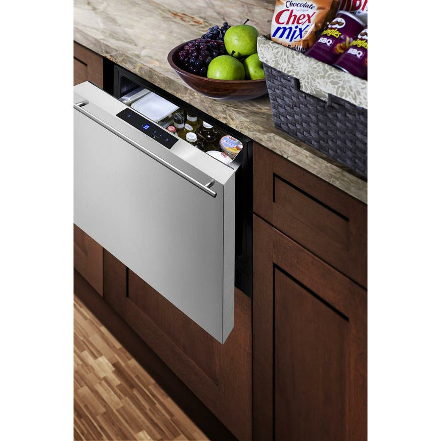 Summit 21.5" Wide, Built-In Refrigerator Drawer (Customer Panel Ready)