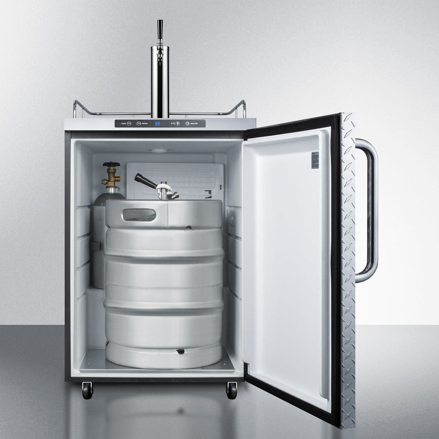 Summit 24" Wide, Freestanding Outdoor Kegerator - Single Tap (Diamond Plate Door)