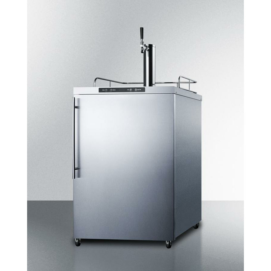 Summit 24" Wide, Single Tap Freestanding Outdoor Kegerator, Commercial Approved (vertical handle bar)