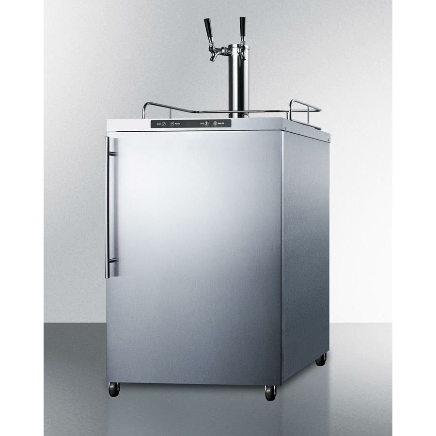 Summit 24" Wide, Freestanding Outdoor Kegerator - Double Tap (Vertical Handle Bar)