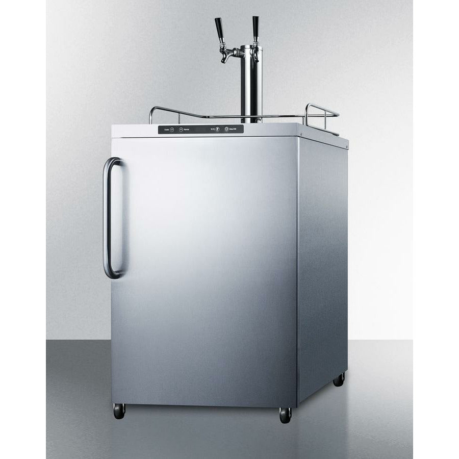 Summit 24" Wide, Dual Tap Outdoor Kegerator- Freestanding