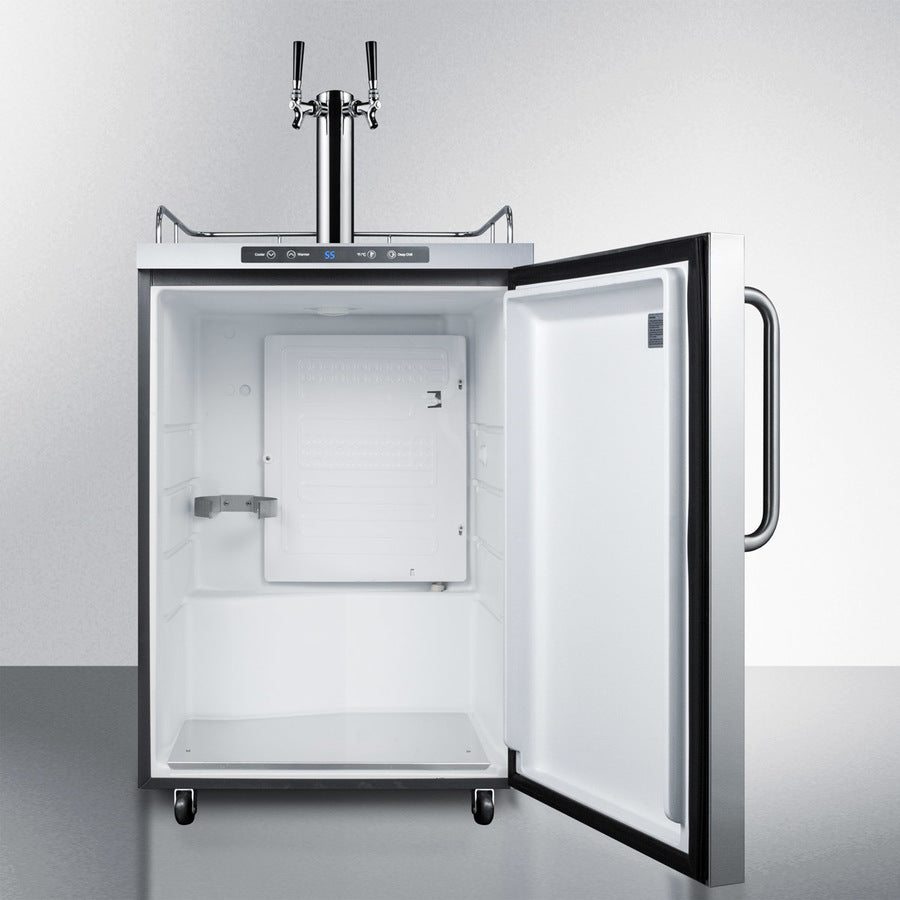 Summit 24" Wide, Freestanding Dual Tap Outdoor Beer Kegerator- Commercial Approved,