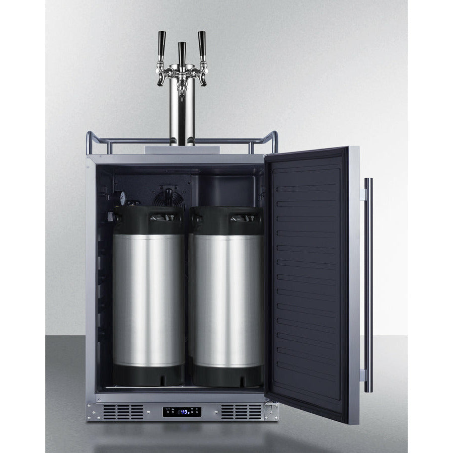 Summit 24" Wide, Triple Tap Outdoor Beer Kegerator