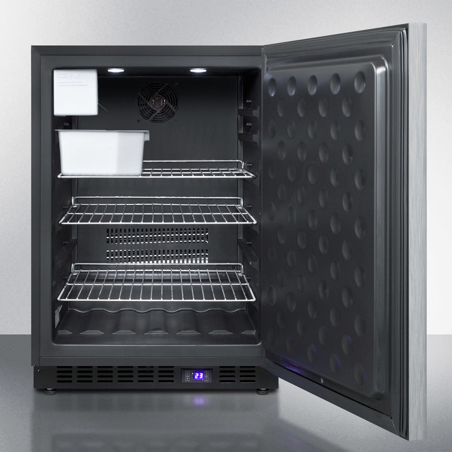 Summit 24" Wide, Outdoor Freezer w/ Icemaker, Horizontal Handle (Black Exterior Cabinet)