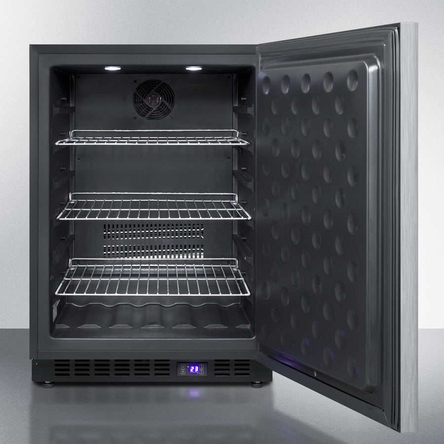 Summit 24" Wide, Outdoor Freezer w/ Horizontal Handle (Black Exterior Cabinet)