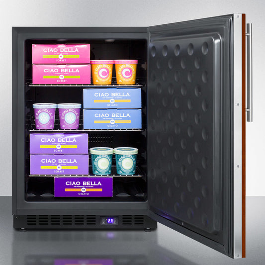 Summit 24" Wide, Outdoor Freezer - Custom Panel Ready (Black Exterior Cabinet)