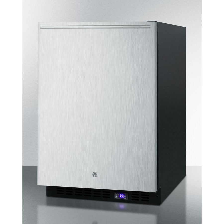 Summit 24" Wide, Outdoor Freezer w/ Icemaker, Horizontal Handle (Black Exterior Cabinet)
