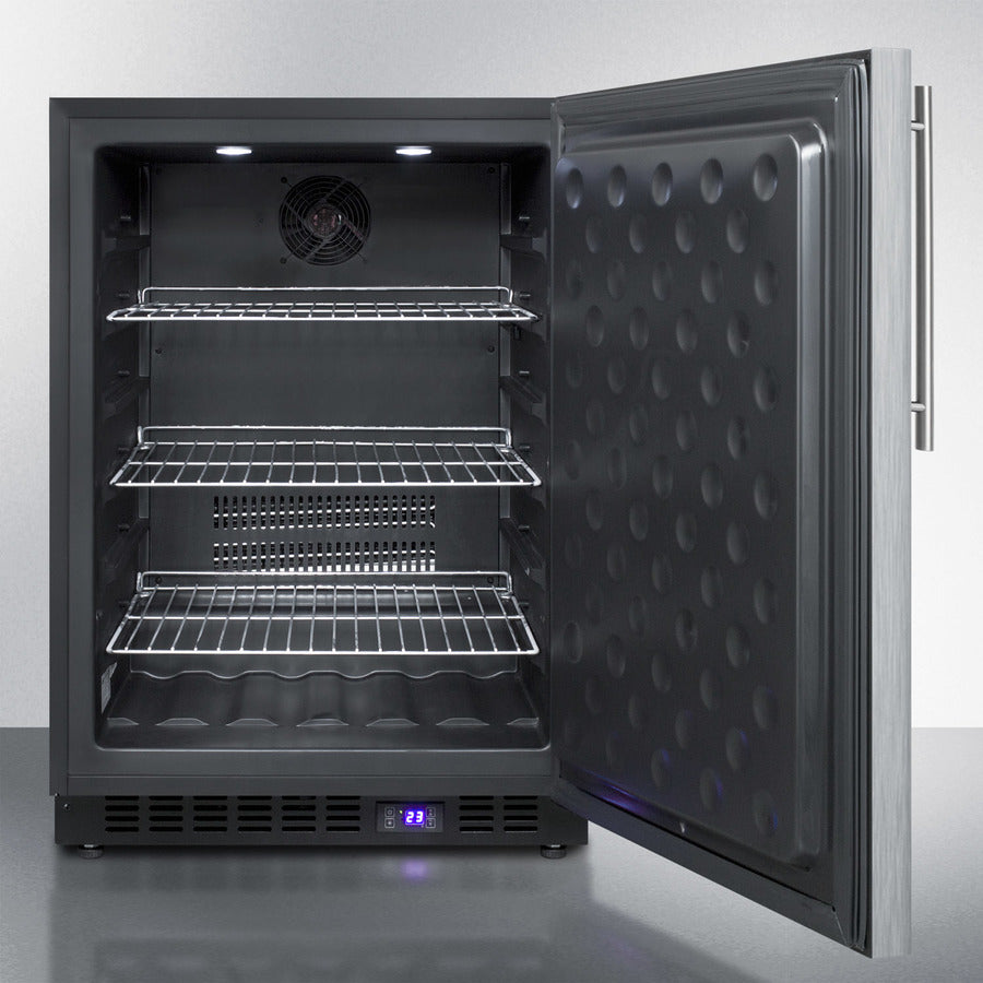 Summit 24" Wide, Outdoor Freezer w/ Vertical Handle (Black Exterior Cabinet)