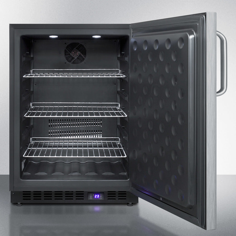 Summit 24" Wide, Outdoor Freezer w/ Towel Bar Handle (Black Exterior Cabinet)
