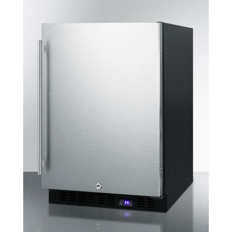 Summit 24" Wide, Outdoor Freezer (Black Exterior w/ Stainless Steel Door)