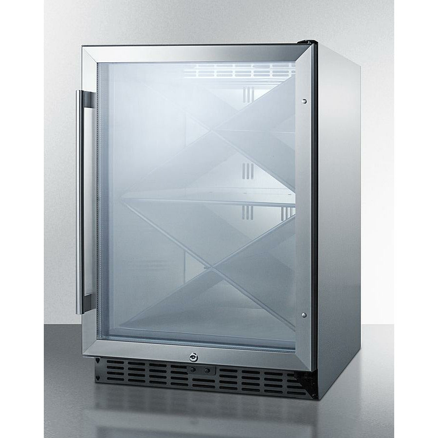 Summit 24" Wide, Single Zone Outdoor Wine Cooler w/ Diamond Shelving, Commercial Approved,