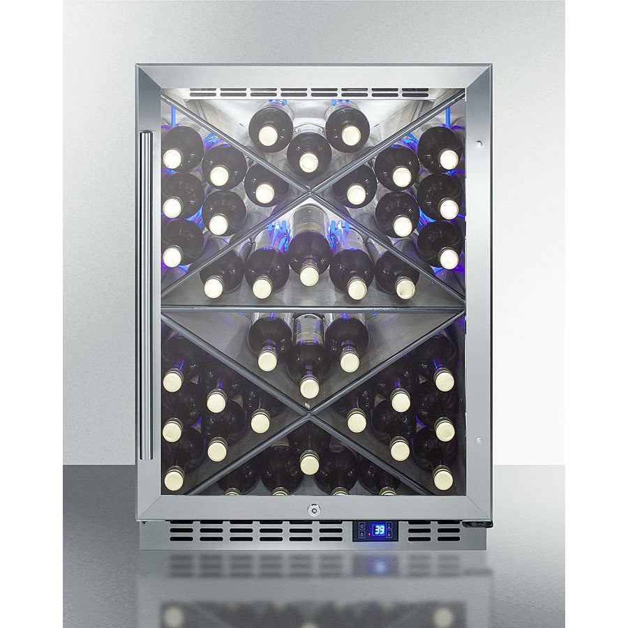Summit 24" Wide, Single Zone Outdoor Wine Cooler w/ Diamond Shelving, Commercial Approved,
