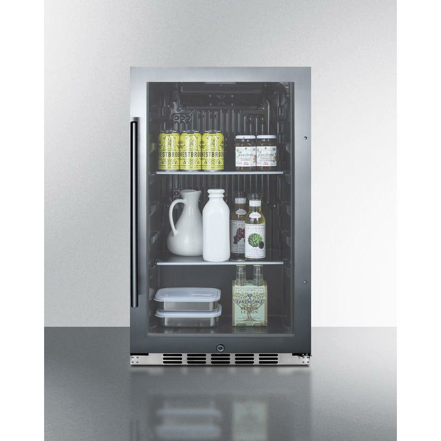 Summit 19" Wide, Shallow Depth Indoor/Outdoor Beverage Refrigerator