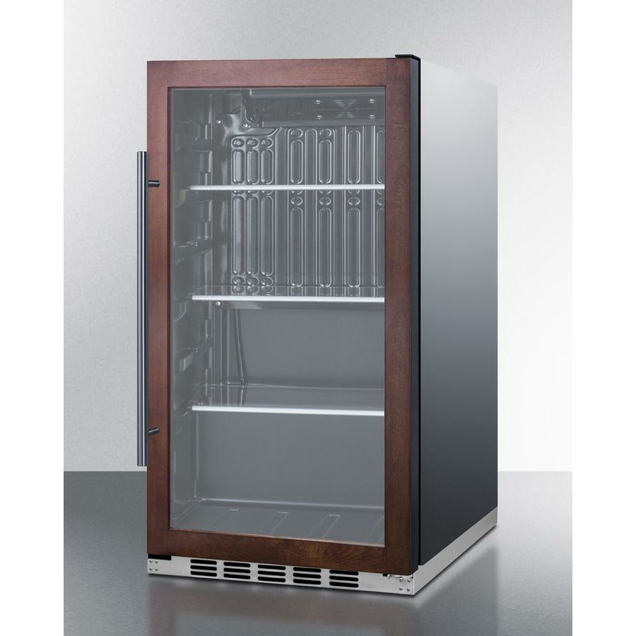 Summit 19" Wide, Commercial Approved, Shallow Depth Beverage Center - Custom Panel Ready (Cabinet- Stainless Steel)