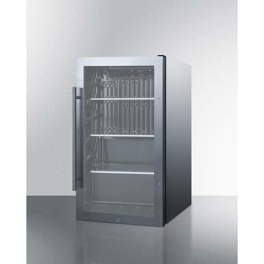 Summit 19" Wide, Commercial Approved, Shallow Depth Beverage Center (Cabinet- Stainless Steel)