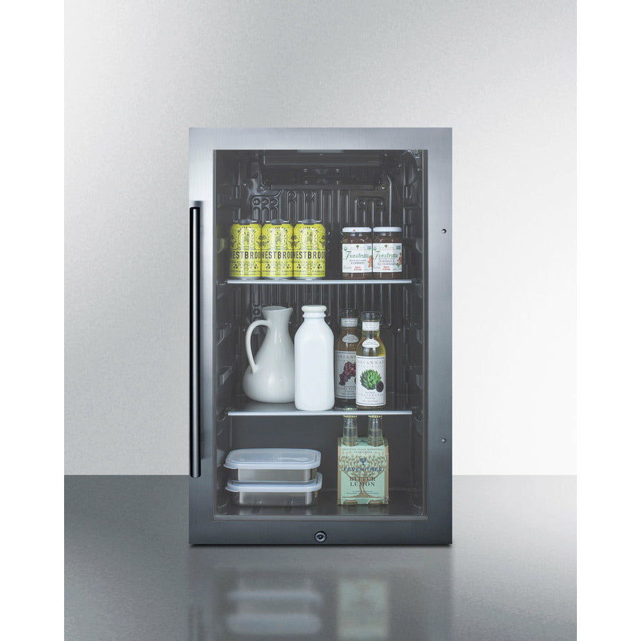Summit 19" Wide, Commercial Approved, Shallow Depth Beverage Center - ADA Compliant (Cabinet- Black)